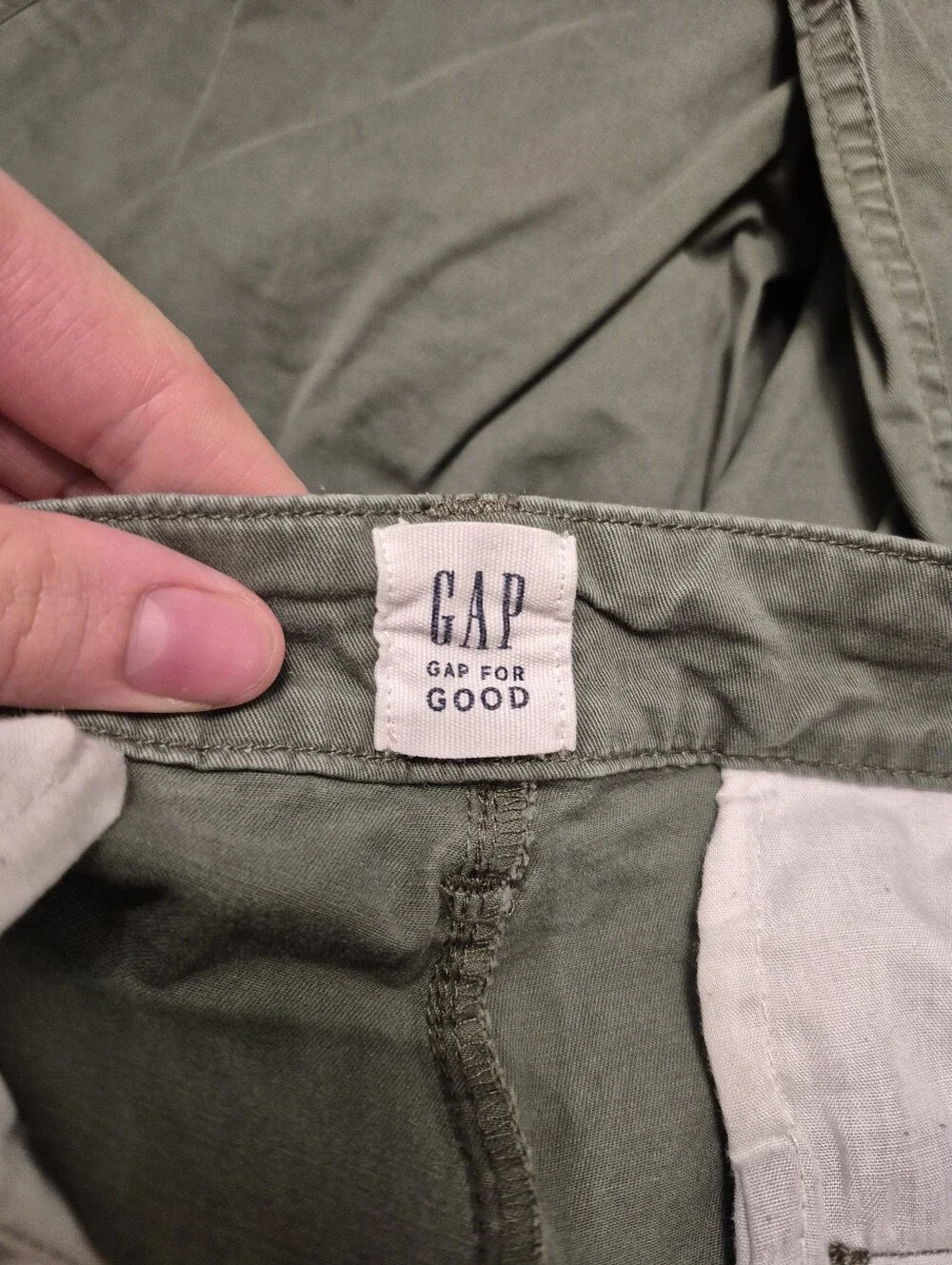 Gap Women's Preppy Casual Olive Girlfriend Khaki Chino Pants Size 6T - Picture 4 of 7